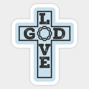 God Love Cross Sticker